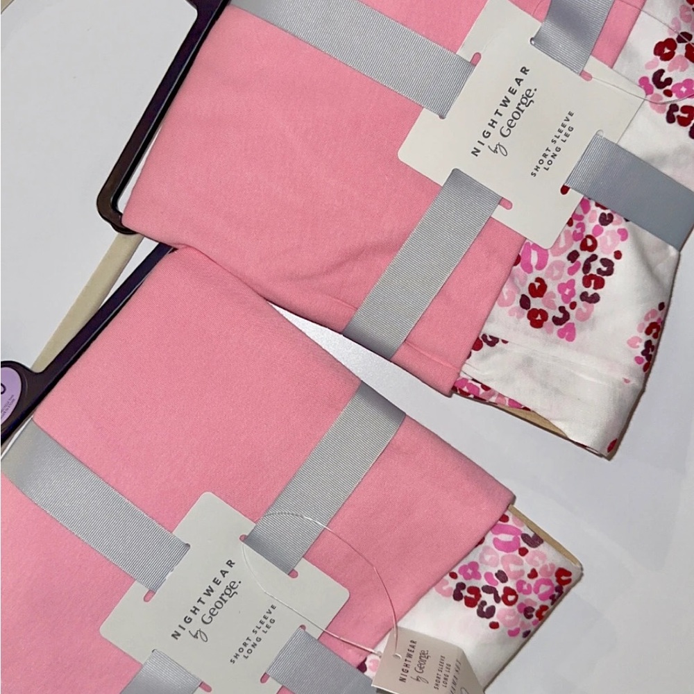 George Pink and White Floral Sleepwear Set